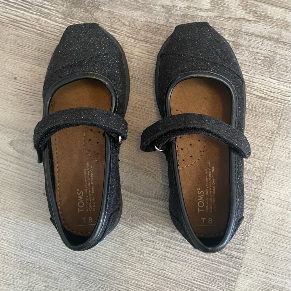 Black Glitter Mary Jane Shoes - Toddler size 8